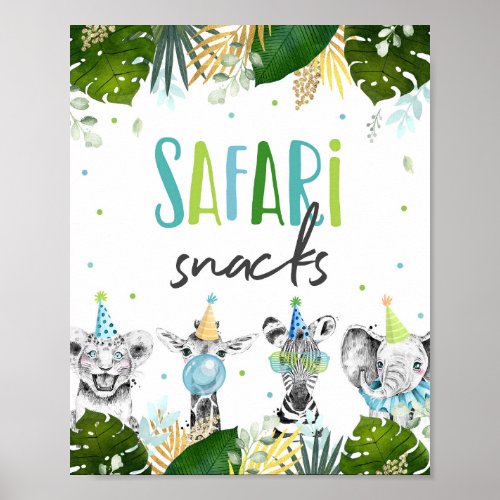 Safari Snacks Safari Party Animals Birthday Sign