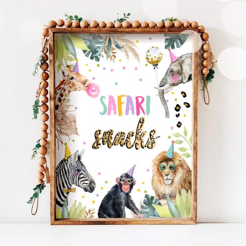 Safari Snacks Safari Party Animals Birthday Sign