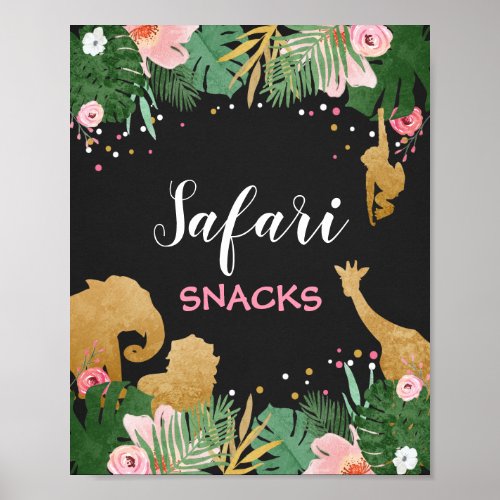 Safari snacks Sign Zoo Jungle Food table decor