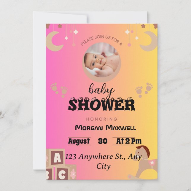 "Safari Soirée: Bernadette's Baby Shower Celebrati Invitation (Front)