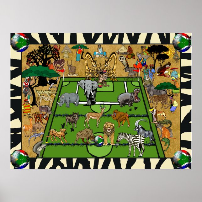 Safari South Africa Soccer Football Sports Fan Poster (Front)