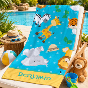 Safari Splash Kids’ Beach Towel