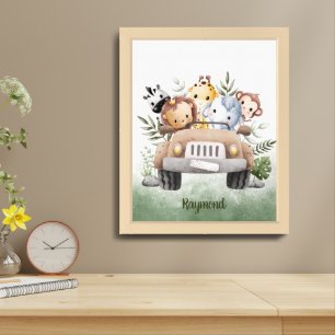 Safari Squad Adventure Customizable Framed Art