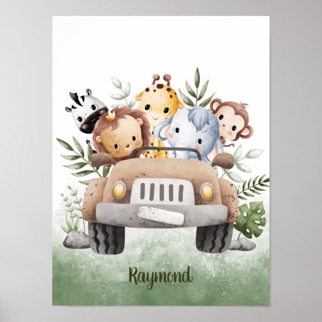 Safari Squad Adventure Customizable Poster (Front)