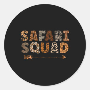 Safari Squad African Family Vacation Zoologist Ani Classic Round Sticker