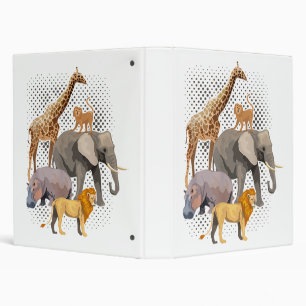 Safari Squad African Safari Animals Funny Zoo Anim 3 Ring Binder
