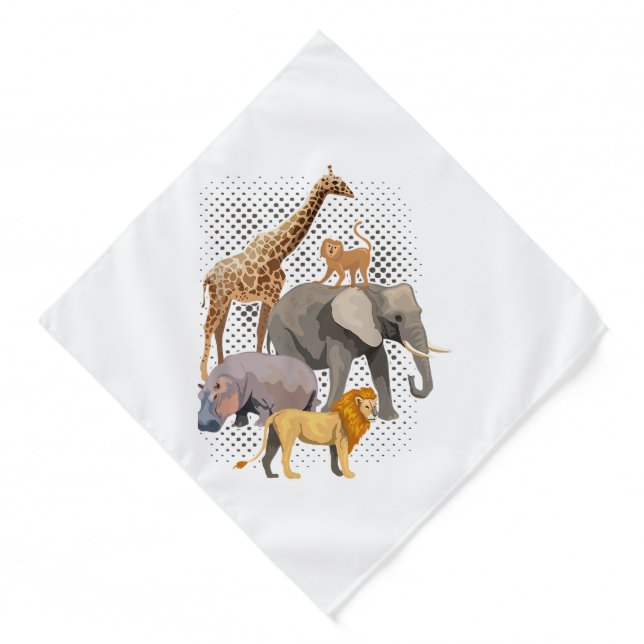 Safari Squad African Safari Animals Funny Zoo Anim Bandana (Front)