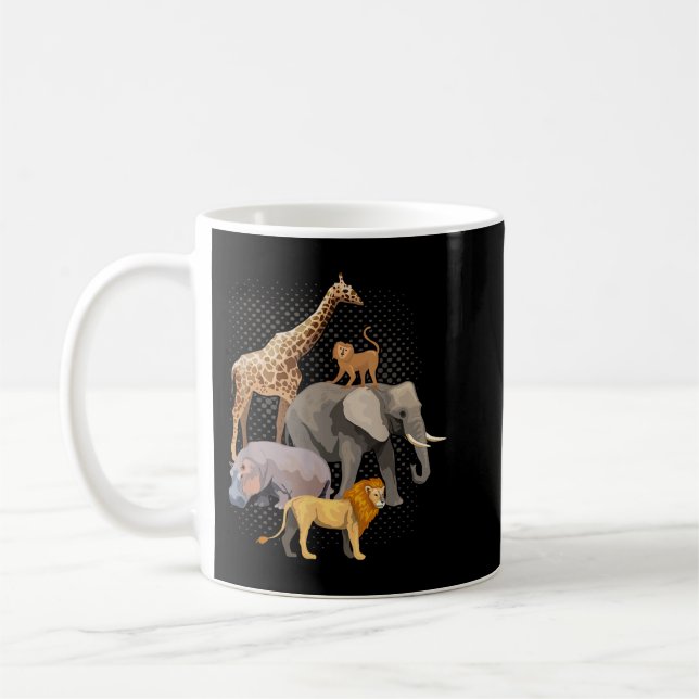 Safari Squad African Safari Animals Funny Zoo Anim Coffee Mug (Left)