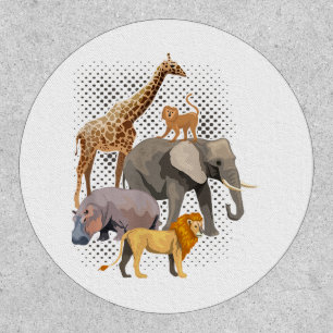 Safari Squad African Safari Animals Funny Zoo Anim Patch