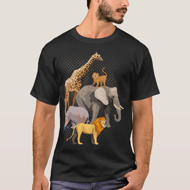 Safari Squad African Safari Animals Funny Zoo T-Shirt (Front)