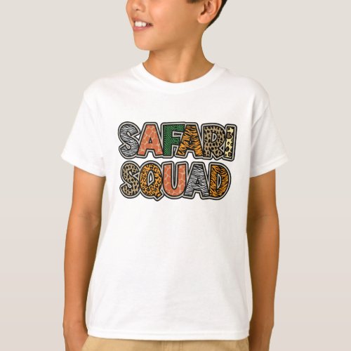 Safari Squad Cool Zoo Animal Prints Matching T_Shirt