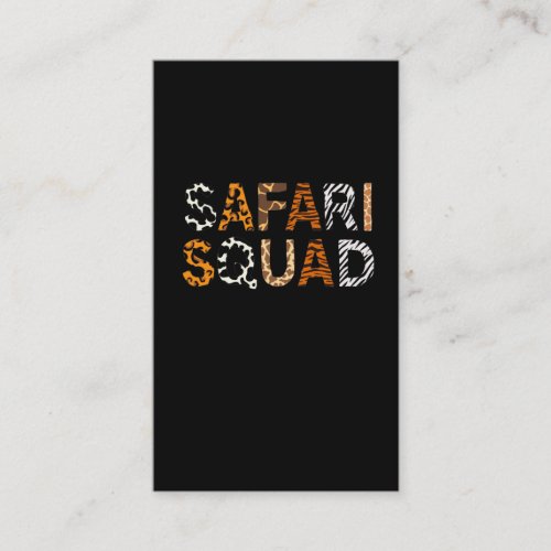 Safari Squad Family Vacation African Animal lover Business Card