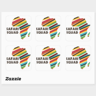 Safari Squad Wild Animal Staff Funny Square Sticker
