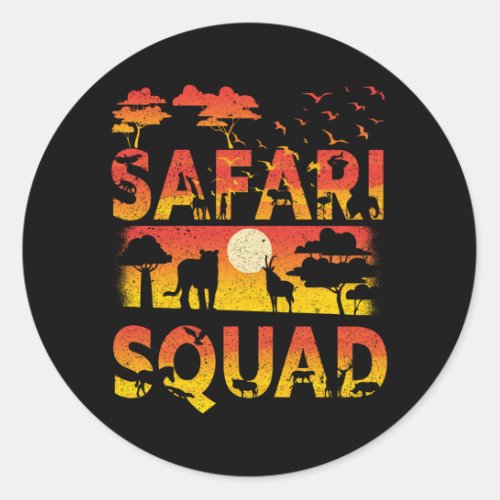 Safari Squad Zoo African Animals Classic Round Sticker