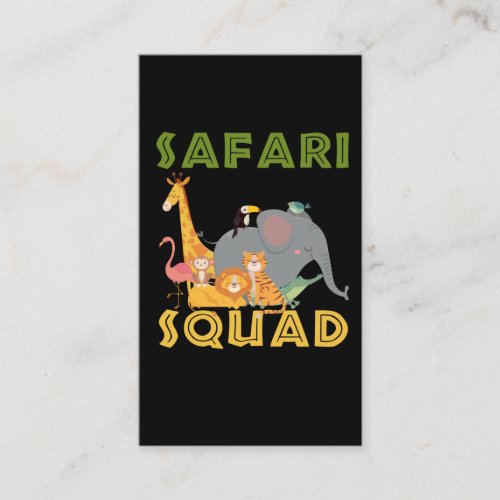 Safari Squad Zoo Animal Family Vacation Business Card
