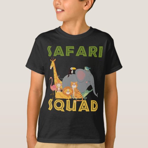 Safari Squad Zoo Animal Family Vacation T_Shirt