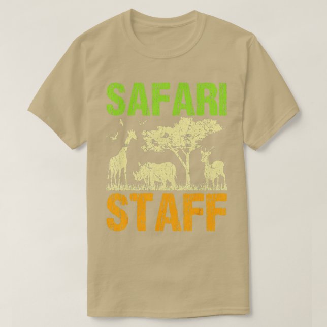 Safari Staff African Safari Animals Zoo Savanna Ad T-Shirt (Design Front)