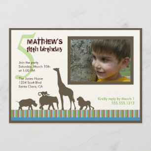 Safari Stripes Photo Invitation