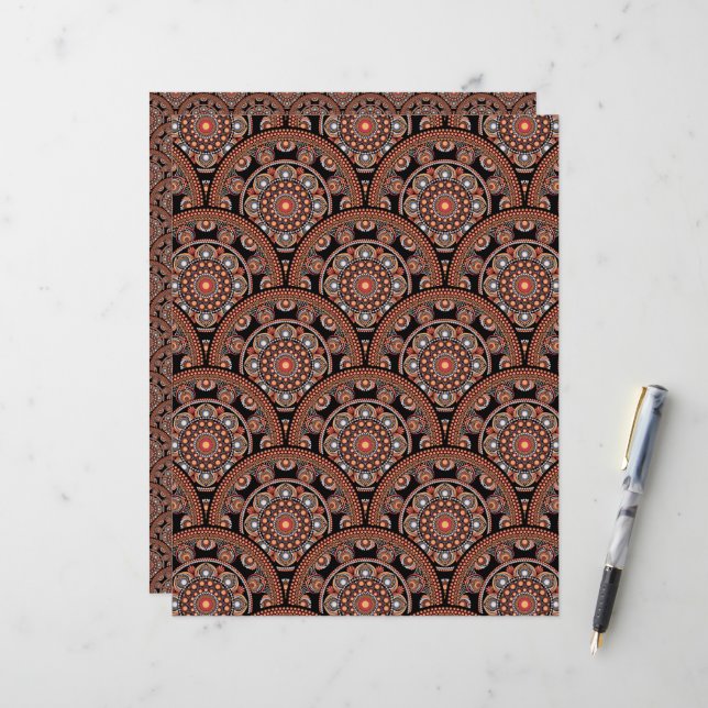 Safari Sunset Bohemian Star Fall Mandala Art Deco (Front/Back In Situ)