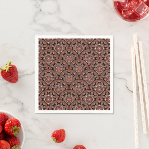 Safari Sunset Bohemian Star Fall Mandala Art Deco Napkins