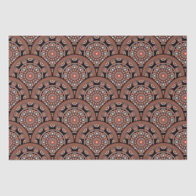Safari Sunset Bohemian Star Fall Mandala Art Deco Tissue Paper (Front)