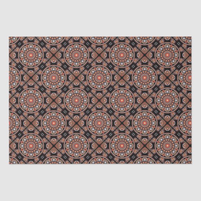 Safari Sunset Bohemian Star Fall Mandala Tiled Tissue Paper (Front)