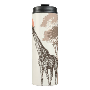Safari Sunset Giraffe Nature Scenery Thermal Tumbler