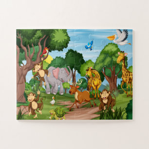Safari Surprise: Colorful Forest Animals Jigsaw Puzzle