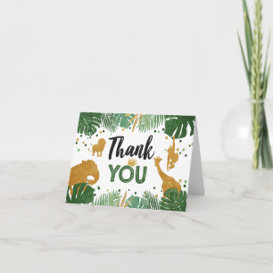 Safari Thank you card Wild one Zoo Jungle Animals