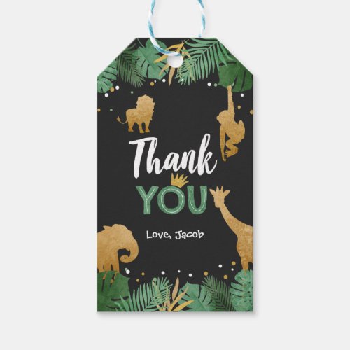 Safari thank you favor gift tag Jungle Zoo Animals