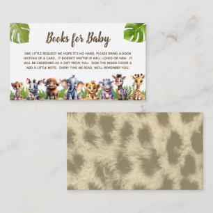 Safari Theme Baby Shower Books for baby Enclosure Card