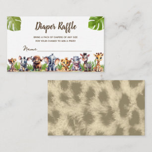 Safari Theme Baby Shower Diaper Raffle Ticket Enclosure Card