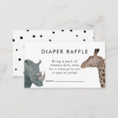Safari Theme Baby Shower Diaper Raffle Ticket Enclosure Card (Front/Back)