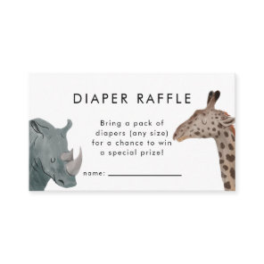 Safari Theme Baby Shower Diaper Raffle Ticket Enclosure Card