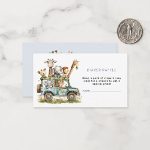 Safari Theme Baby Shower Diaper Raffle Ticket Note Card