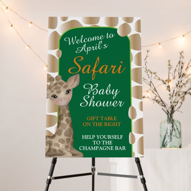 Safari Theme Baby Shower Sign Foam Board (In Situ (Stand))