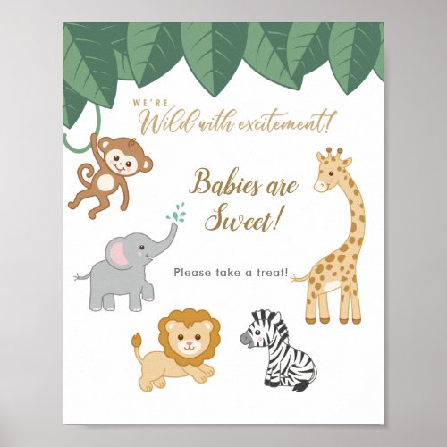 Safari Theme Baby Shower Take a Treat  Poster