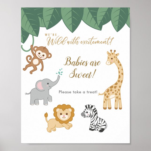 Safari Theme Baby Shower Take a Treat  Poster (Front)