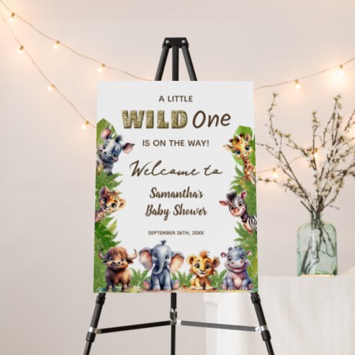 Safari Theme Baby Shower Wild One Welcome Sign