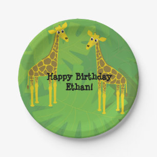 Safari theme birthday- giraffes paper plates