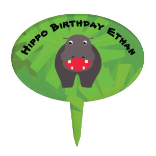 Safari theme birthday - hippo cake topper