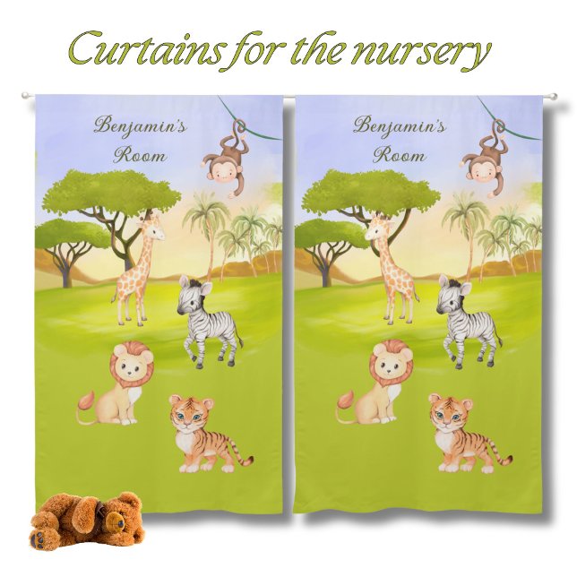 Safari Theme Boy's Nursery Room Curtain (Creator Uploaded)