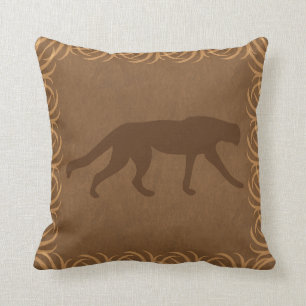Safari Theme Cheetah - Leopard- Jaguar Silhouette Throw Pillow
