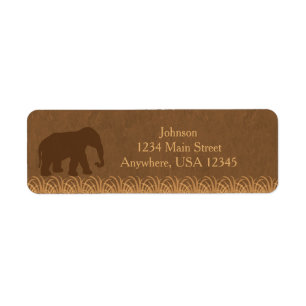 Safari Theme   Elephant Silhouette    Personalized Label