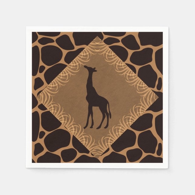Safari Theme Giraffe Paper Napkins (Front)