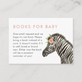 Safari Theme Girl Baby Shower Book Request Enclosure Card (Front)