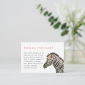Safari Theme Girl Baby Shower Book Request Enclosure Card (Standing Front)