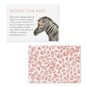 Safari Theme Girl Baby Shower Book Request Enclosure Card