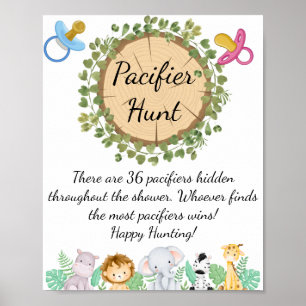 Safari Theme Pacifier Hunt Poster