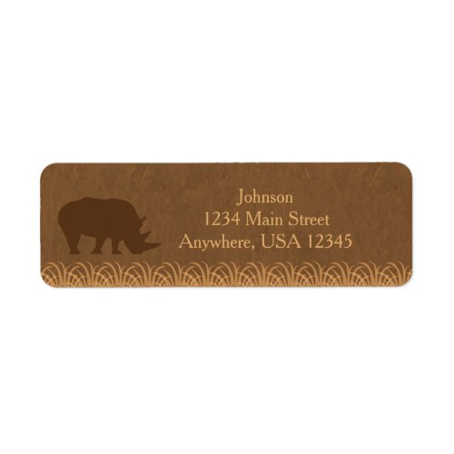 Safari Theme  Rhino Silhouette   Personalized Label